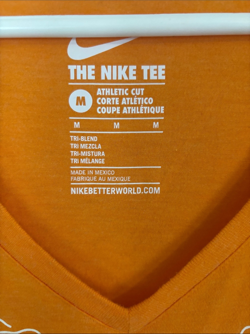 Nike Women's Orange Athletic Cut V-Neck 'Rocky Top' Graphic Tee - Picture 2 of 7